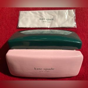 5/$15 Kate Spade Glasses CASE ONLY Pink and Green with Branded Cloth
